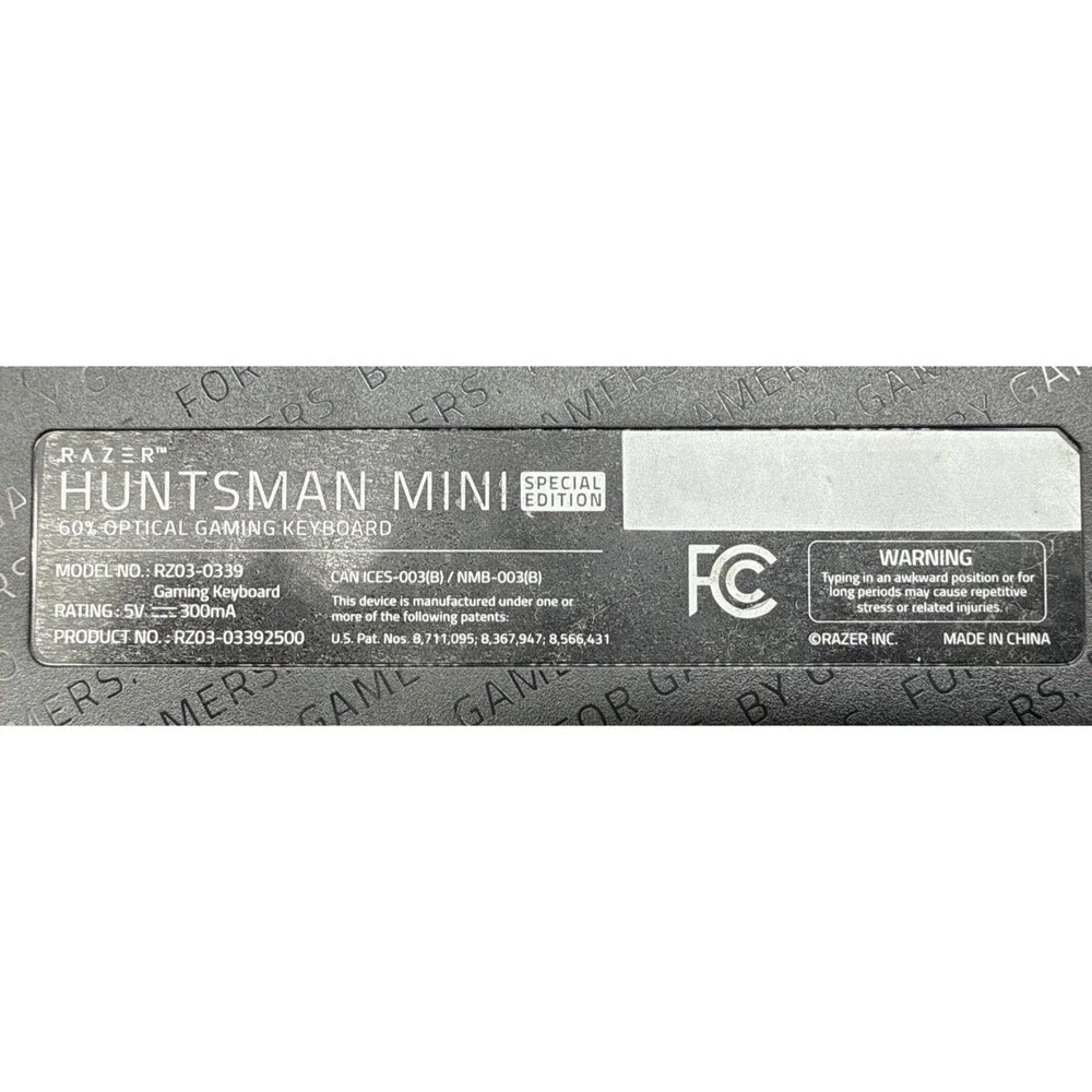 Razer Huntsman Mini Black With White Keys Wired Keyboard RZ03-0339